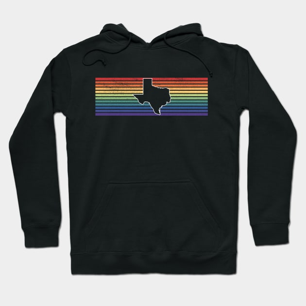 Texas State Rainbow Gay Pride Hoodie by Muzehack